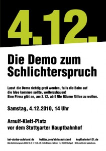 Flyer: Die Demo zum Schlichterspruch (04.12.2010)