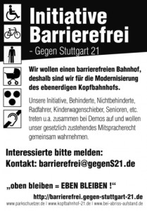 Initiative Barriere-Frei, Flugblatt (Flyer) Vorderseite, Nr. 4