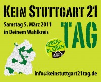 "Kein Stuttgart 21" - Tag am Samstag 05.03.2011