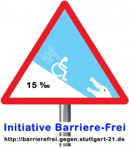 Tiefbahnhof: Eine Innovation für Rollstuhlfahrer - Warnschild